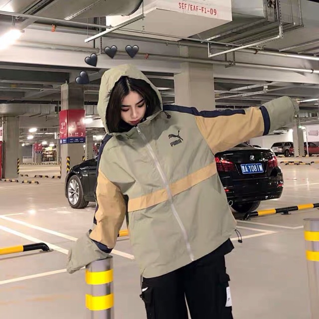 Khoác thô Sư tử 2 lớp Ulzzang Hàng Quảng Châu