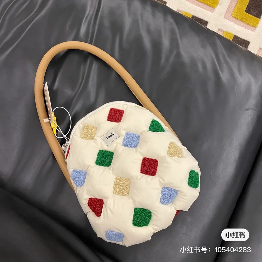Túi Đeo Dưới Cánh Tay Hình Tròn Nhỏ Thêu Họa Tiết Bằng Cotton Phong Cách Mới 2022