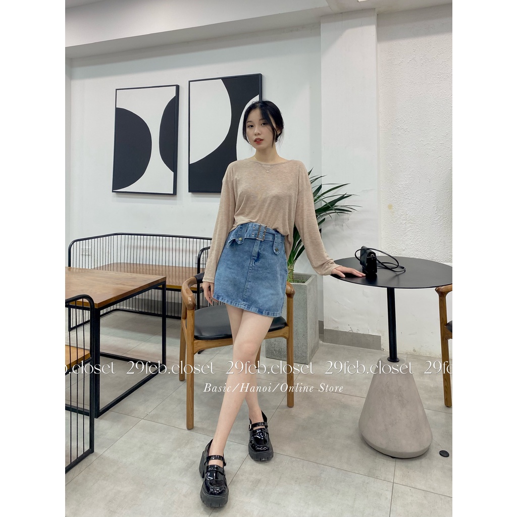 [Ảnh thật/Video] Áo thun giấy dài tay buộc dây sau - 29feb.closet - A87