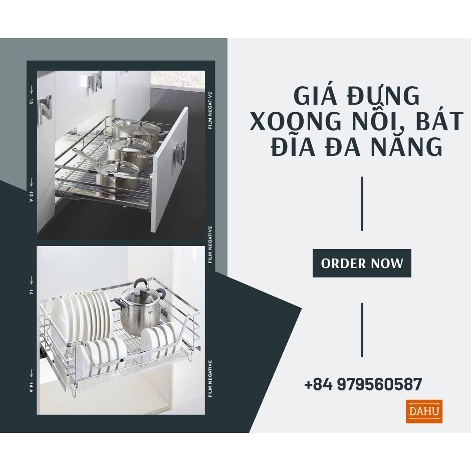 Giá Kéo Xoong Nồi 304  Kệ Đựng Nồi Xoong Có Thể Dễ Dàng Kéo Ra Đẩy Vào Mà Không Gây Ra Tiếng Ồn