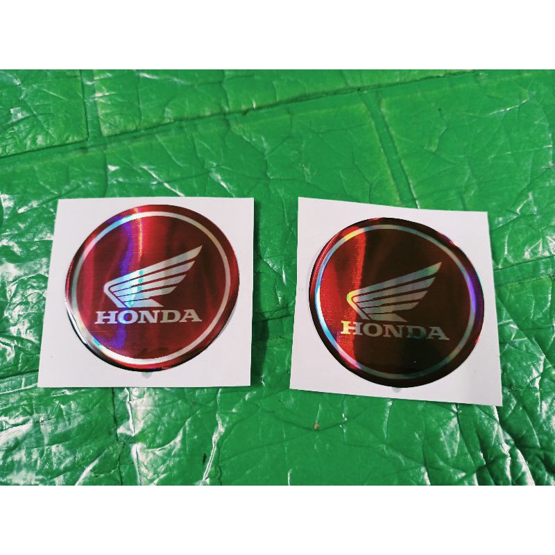 Bộ 2 lô gô tròn nổi Honda 5cm màu đỏ nhập Thái