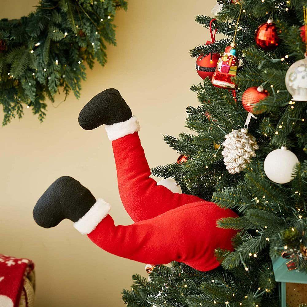 Chân Ông Già Noel Bằng Nhựa Mềm Siêu Nhẹ Trang Trí Cây Thông Giáng Sinh