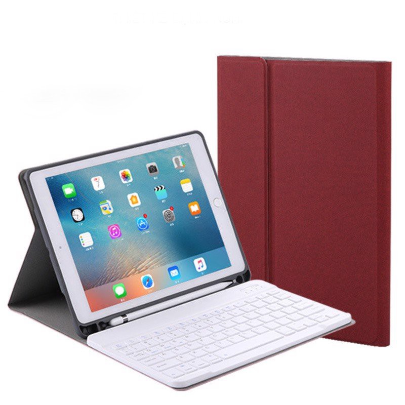 Bàn phím Bluetooth kèm bao da và khay đựng bút Pencil cho iPad Air 1/ Air 2/ Pro 9.7/ Gen 5/ Gen 6 Promax RK508