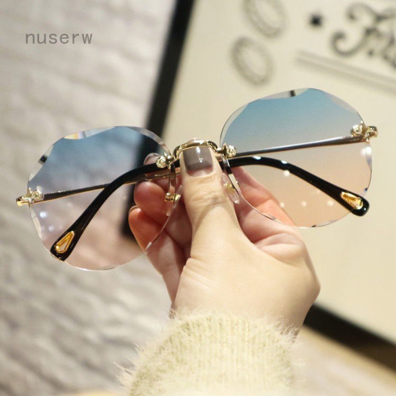 Sang Trọng Kính Mát Gọng Kim Loại Phong Cách Retro Thời Trang Cho Nữ