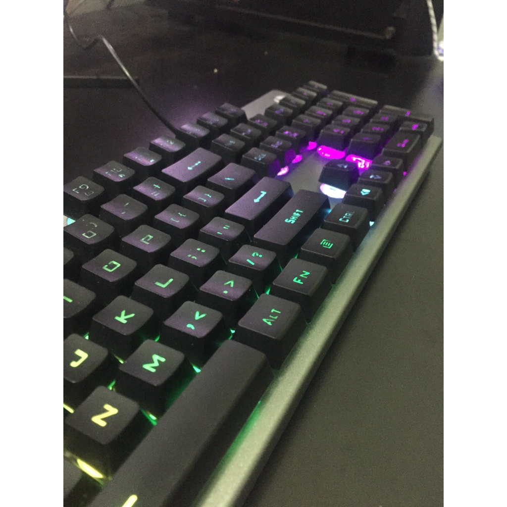 Bàn phím máy tính giả cơ gaming, Keyboard keycap hp k500 chuyên game led nhìn xuyên phím thuận tiện chơi làm việc về đêm