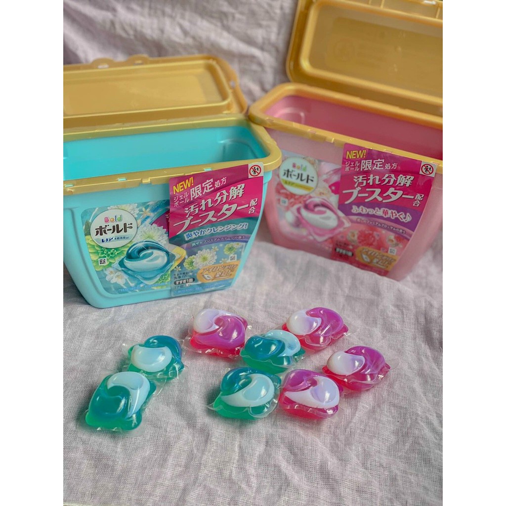 Viên giặt xả tẩy 3 trong 1 GELL_BALL 3D - Nhật Bản (hương hoa mẫu đơn dịu nhẹ, hương hoa oải hương dịu nhẹ)