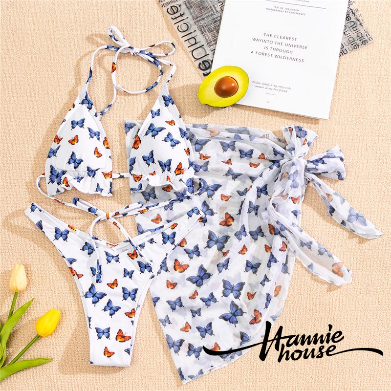 Bộ Bikini Hai Mảnh In Hình Bướm Quyến Rũ Cho Nữ