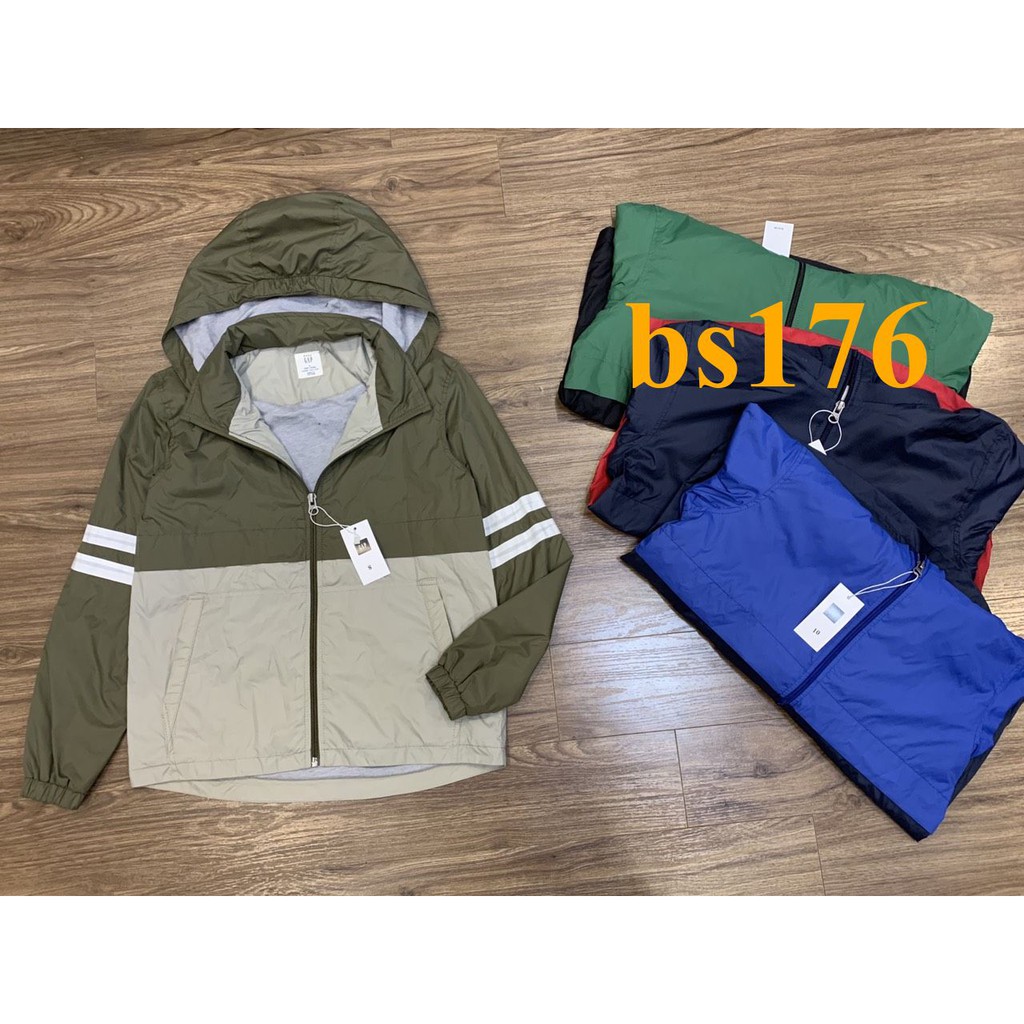 * Mã BS176: Áo gió Gap bé trai hàng VNXK, lớp gió ngoài chống nước nhẹ, trong lót cotton mềm