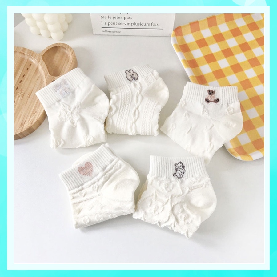 Tất nữ cổ ngắn dễ thương phong cách Hàn Quốc cute chất liệu cotton thoáng mát cho mùa hè TATT10