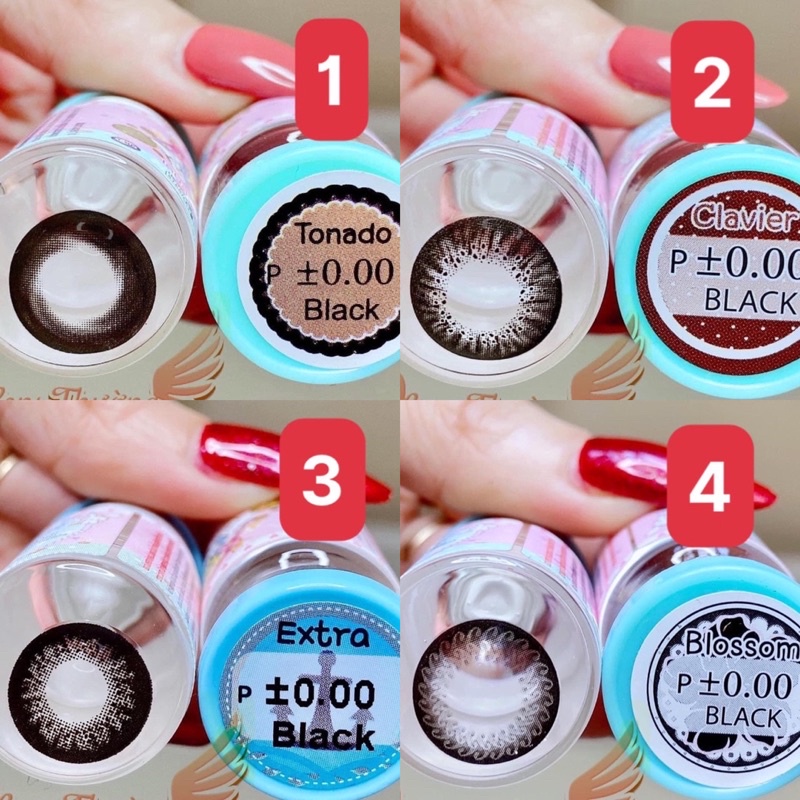 Các mẫu lens Đen_Black HOT size giãn to không độ. Kính giãn tròng đen (FREE SHIP)