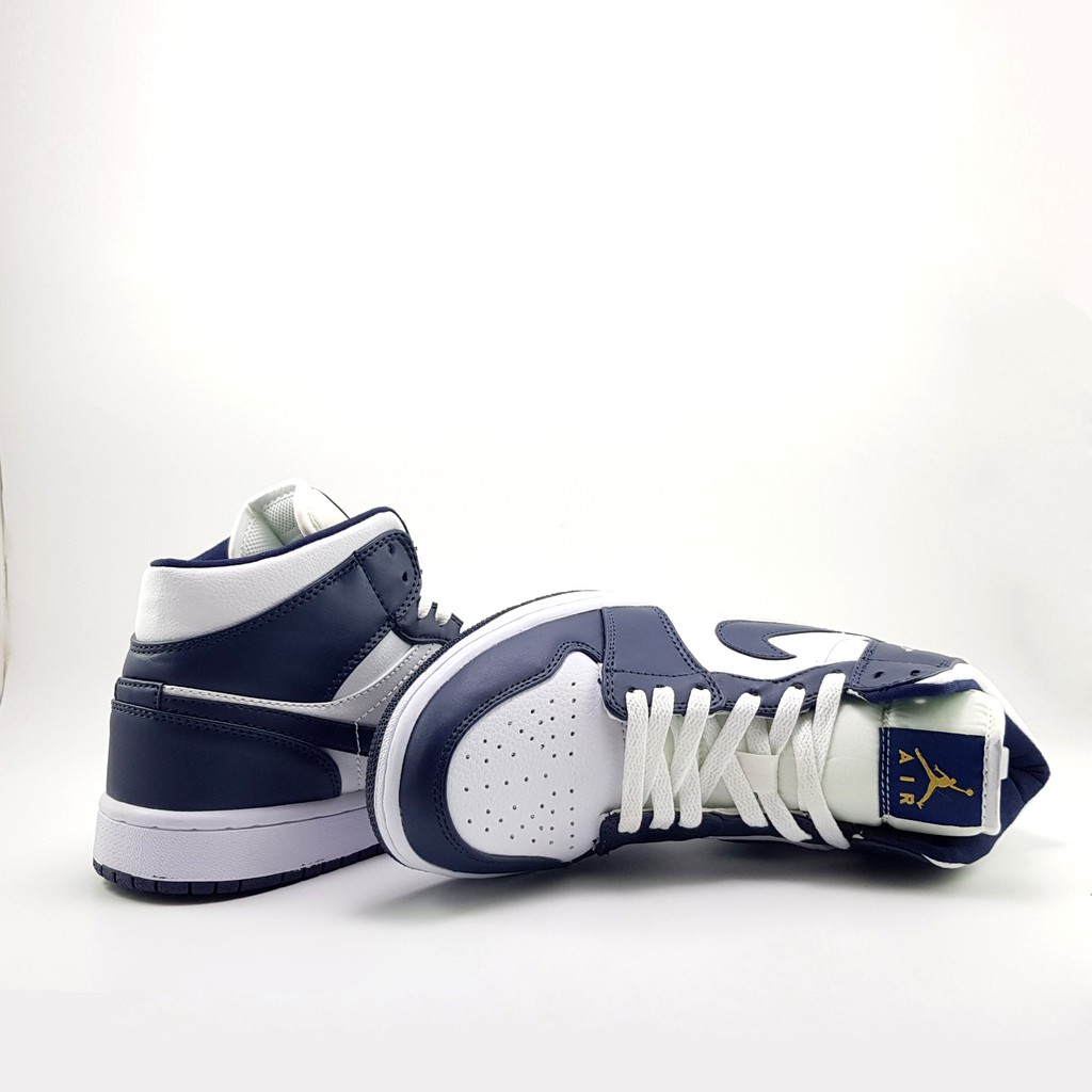 Giày Sneaker cao cổ JordanAir Jordan 1 mid retro Navy/White