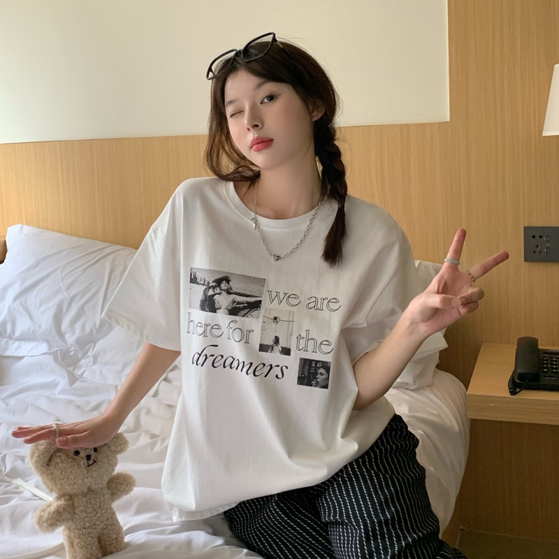 NRVP Áo Thun Cotton Tay Ngắn Cổ Tròn Màu Trơn Thời Trang Dành Cho Nữ