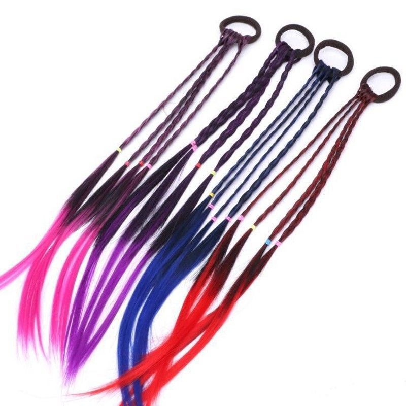 Dây Buộc Tóc Giả Thắt Bím Nhiều Màu Sắc Thời Trang Cho Nữ 45cm