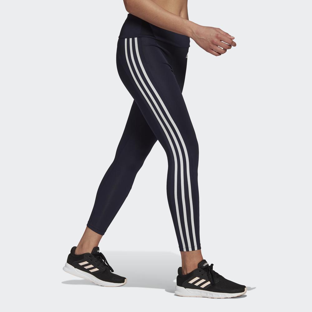 Quần Bó adidas TRAINING Nữ Designed to Move High-Rise 3-Stripes 7/8 Sport Tights Màu xanh dương GT0178