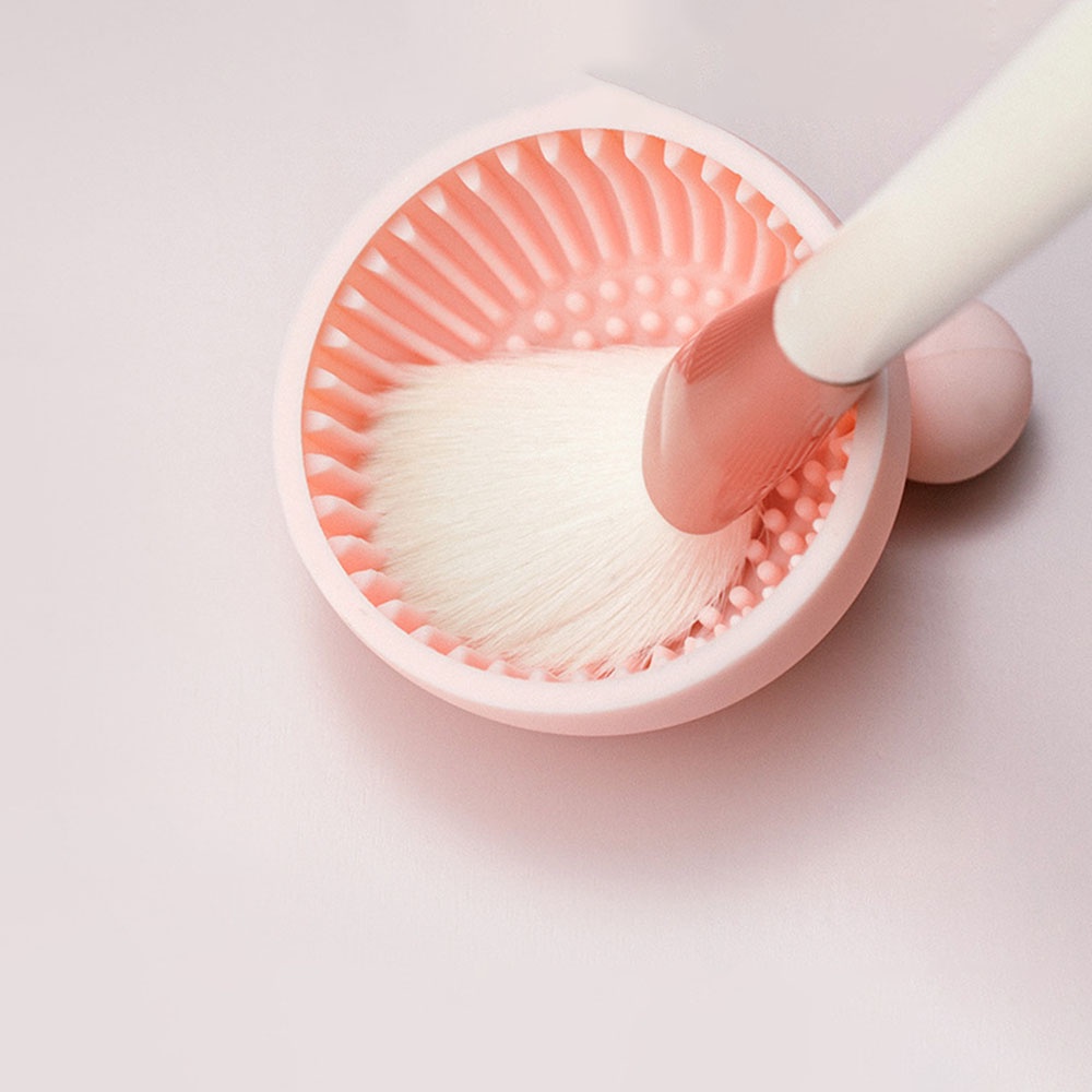 Dụng Cụ Vệ Sinh Cọ Trang Điểm Hình Bán Nguyệt Bằng Silicone