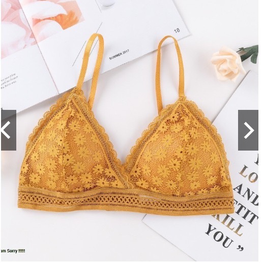 Áo lót bra hoa nhí mút mỏng cài sau 7338