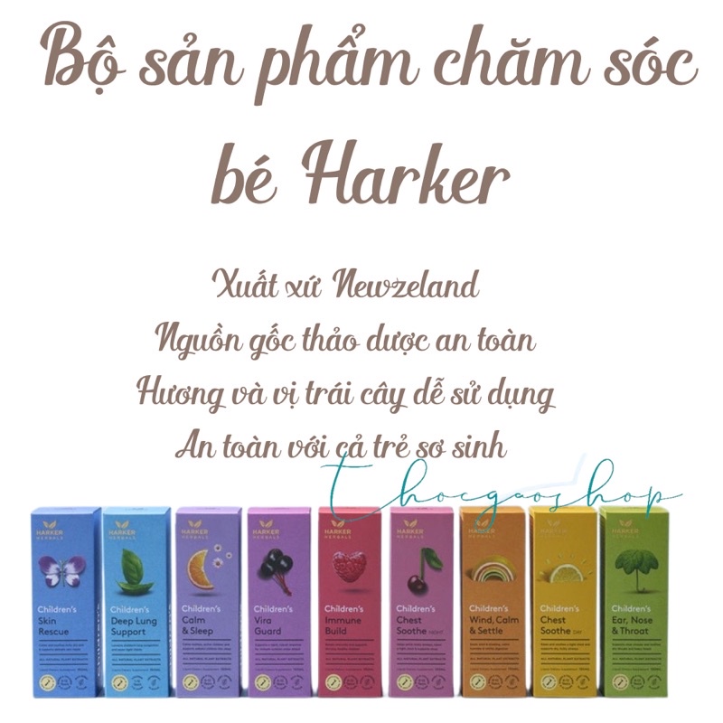Bộ sản phẩm siro thảo dược Harker Newzealand 150ml cho bé
