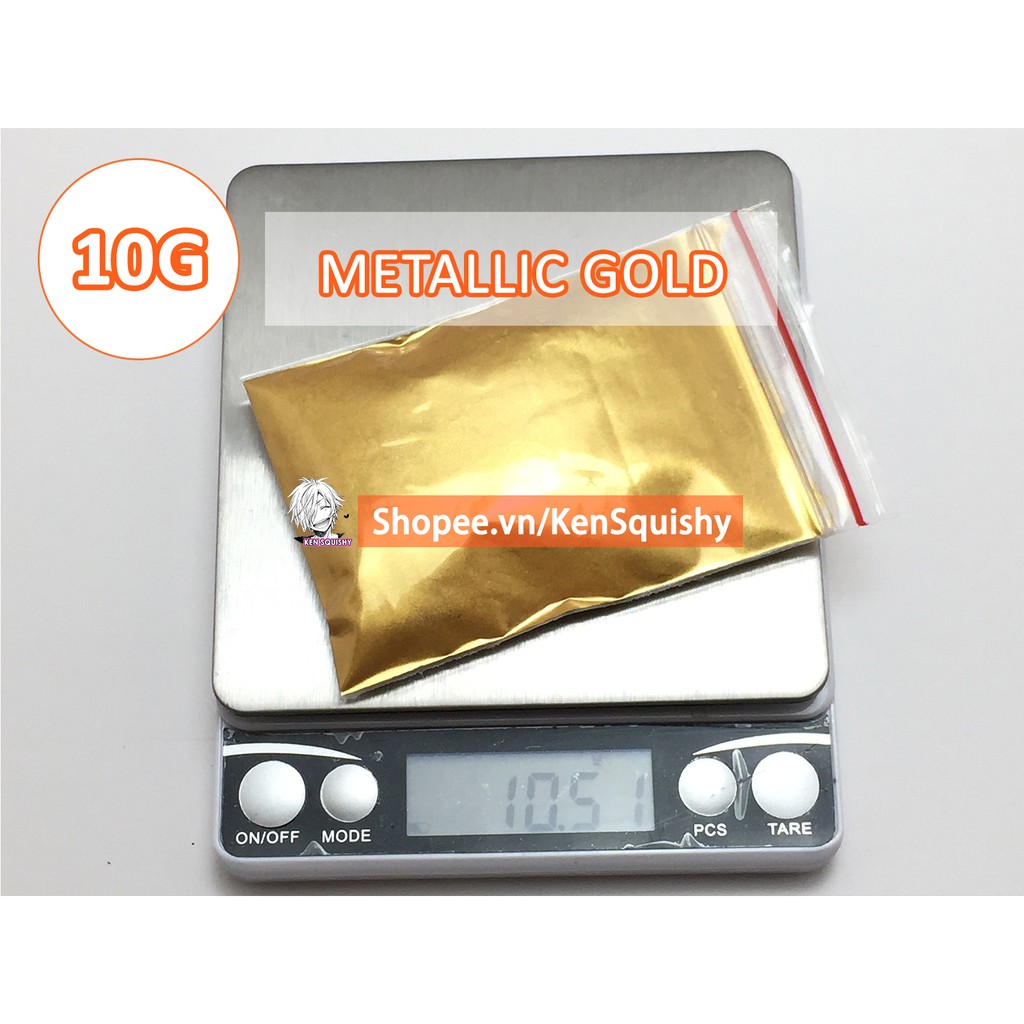 Bột Nhũ Kim Loại Metallic Gold Siêu Bóng Nguyên Liệu Làm Slime