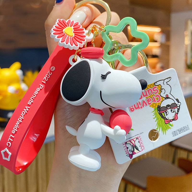 Móc khóa chó Snoopy đáng yêu chất liệu PVC cao cấp nhiều màu làm quà tặng bạn bè người thân trang trí balo - Ráp
