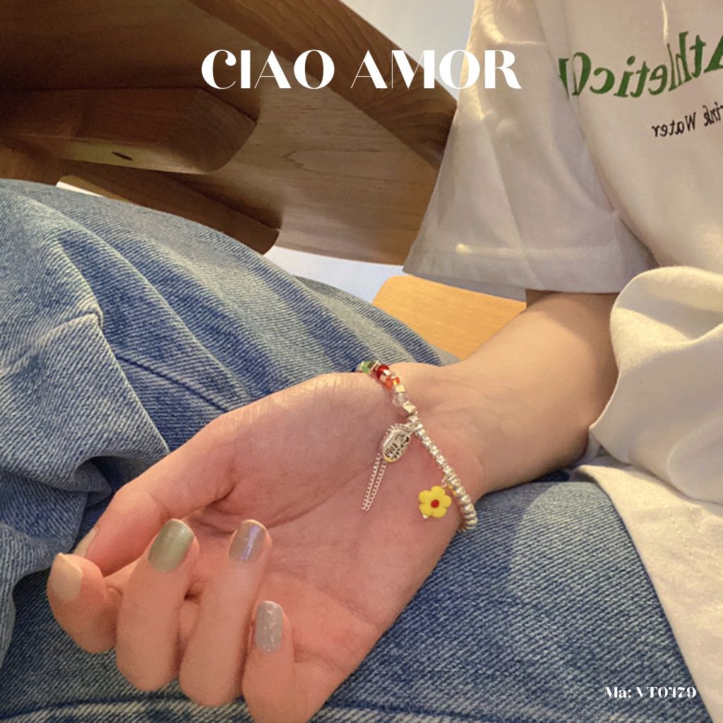 Vòng tay, lắc tay nữ hạt bạc mùa hè Trang sức Ciao Amor - VT0479