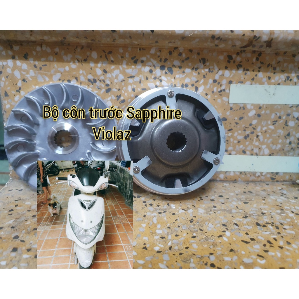 Bộ côn trước Sapphirre suzuki (truyền động ly hợp đủ con lăn, chén, cánh quạt, bi nồi)