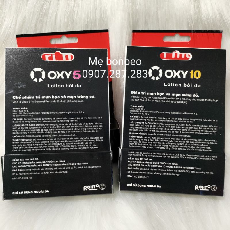 OXY 10 - Oxy 5- kem bôi mụn bọc và mụn trứng cá 10g