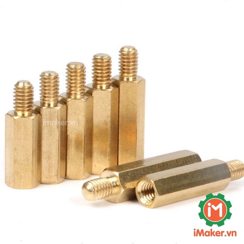 Trụ Đồng HEX-M3 Đực-Cái Dài Nhiều Kích Thước + 6mm Nhiều Kích Thước, Đỡ PCB, Lắp Mạch Điện - Gói 1 Sản Phẩm