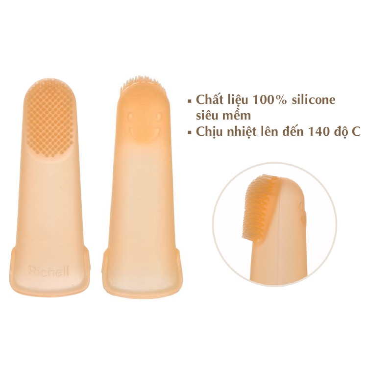 Rơ lưỡi Silicone Richell giúp mẹ chăm sóc và vệ sinh răng miệng cho trẻ cả thời điểm trước khi mọc răng