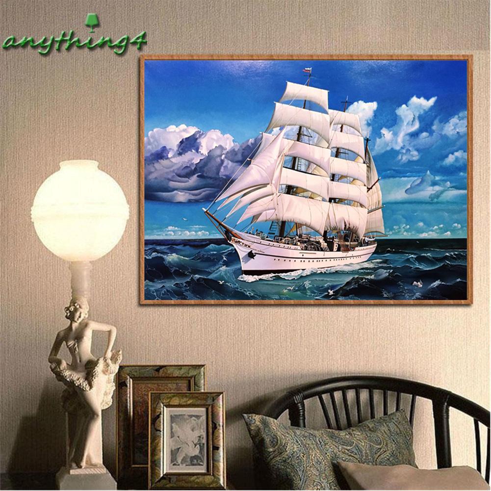 Bộ Tranh Đính Đá 5d Tự Làm Hình Thuyền Buồm Độc Đáo Trang Trí | BigBuy360 - bigbuy360.vn