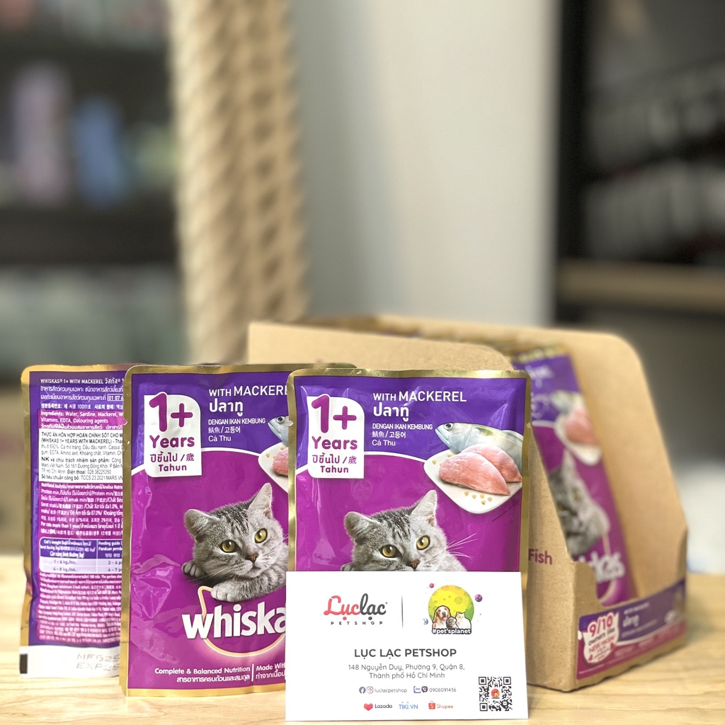 1 thùng 24 gói Pate Whiskas cho mèo Mix vị theo yêu cầu - Gói 80g