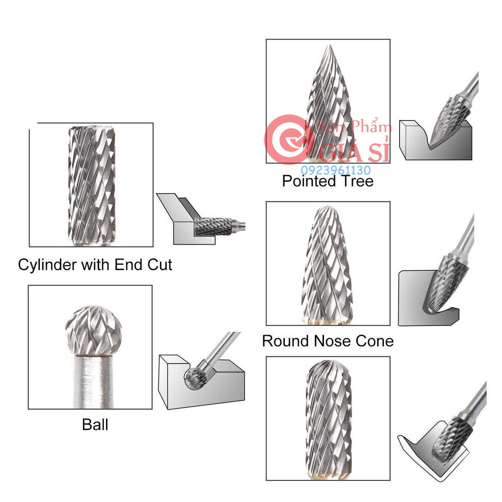 Mũi mài khắc hợp kim trục 3mm - mũi khắc mài gỗ cao cấp ❤️freeship❤️