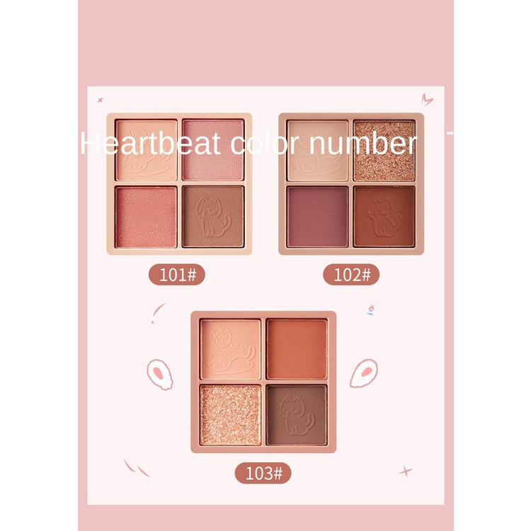 Kiss beauty bảng phấn mắt 4 màu lì và ánh nhũ kết hợp trang điểm tự nhiên | BigBuy360 - bigbuy360.vn