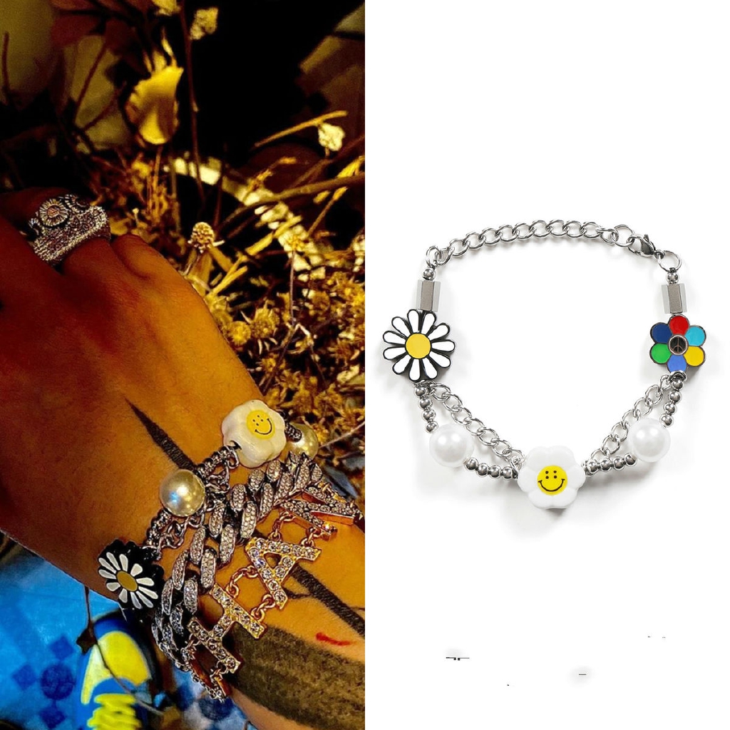 Vòng Đeo Tay Hình Hoa Hướng Dương Đính Ngọc Trai Xinh Xắn