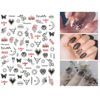Sticker hoạ tiết rắn, hình dán móng hoạ tiết rắn dán móng tay