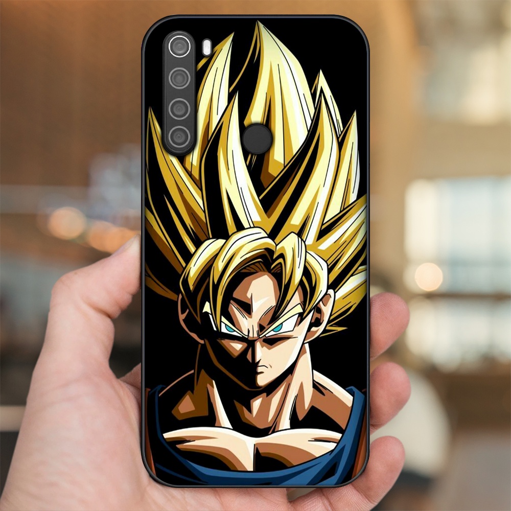 Ốp lưng Xiaomi Redmi Note 8 viền đen in hình Goku Dragon Ball