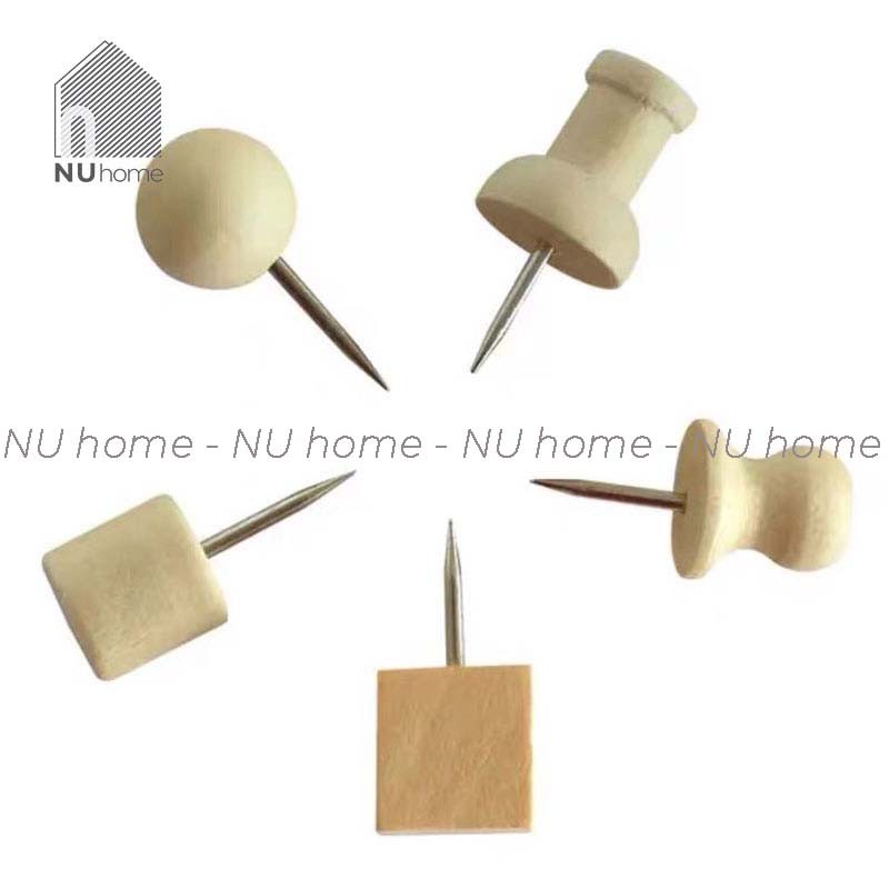 nuhome.vn | Ghim gỗ - Pin, đinh ghim bảng bần, bằng gỗ nhiều hình dáng đẹp phong cách hàn quốc