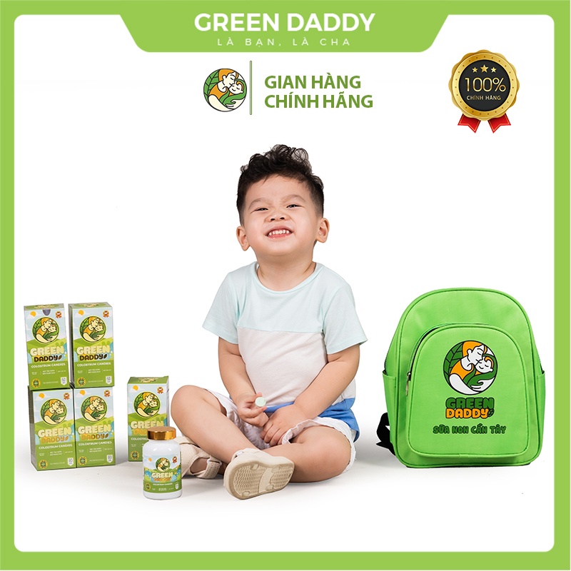 Combo 2 hộp Kẹo sữa non Green Daddy Colostrum hỗ trợ người gầy yếu trẻ kém ăn tăng cường sức đề kháng hộp 60 viên