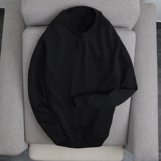 Áo sweater trơn basic form rộng oversize 2 màu đen trắng cơ bản unisex nam nữ