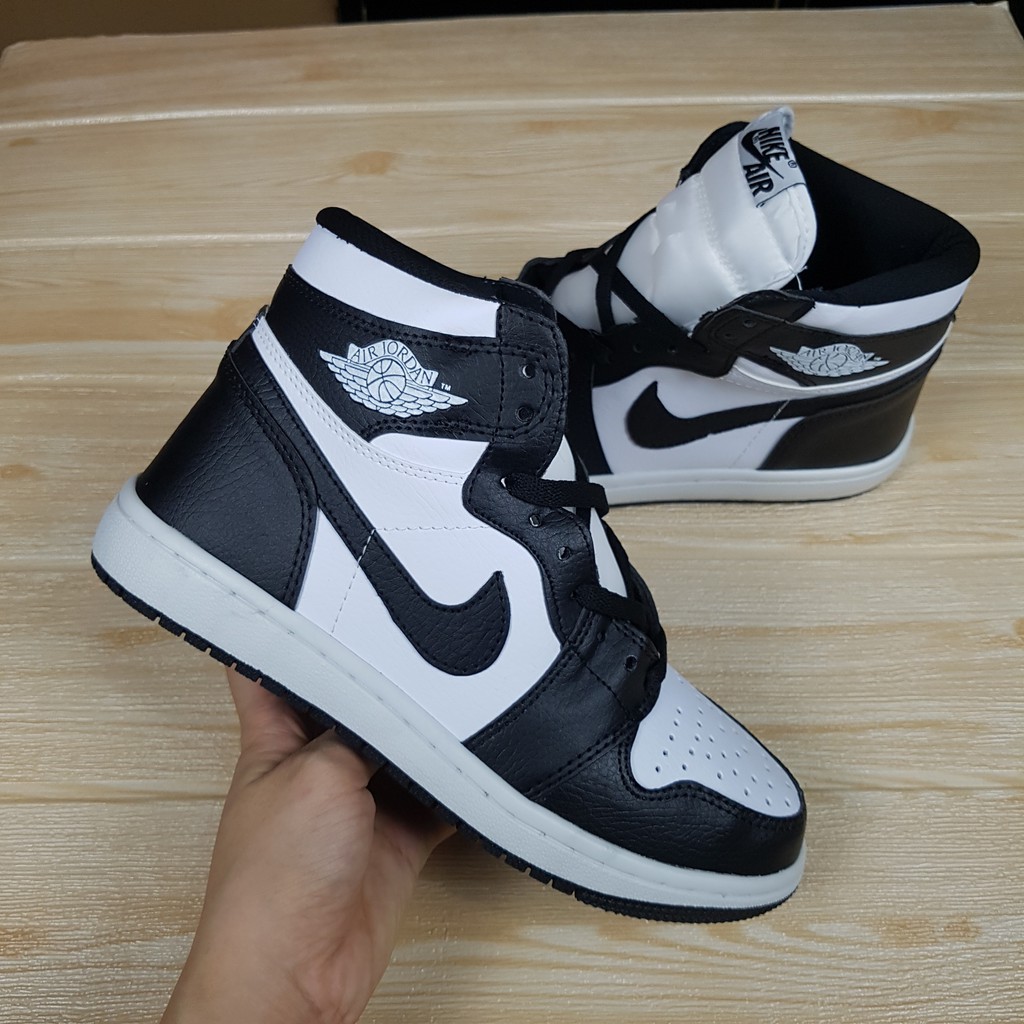 Giày Jordan Cổ Cao Đen Trắng, Giày Jordan Cổ Cao Panda Hàng Cao Cấp Full Box