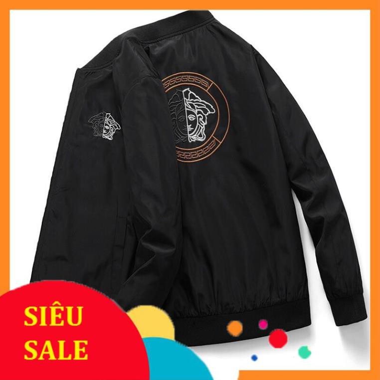 RẺ NHẤT SHOPEE Áo khoác nam thêu 2 mặt logo versace dù poly quảng châu