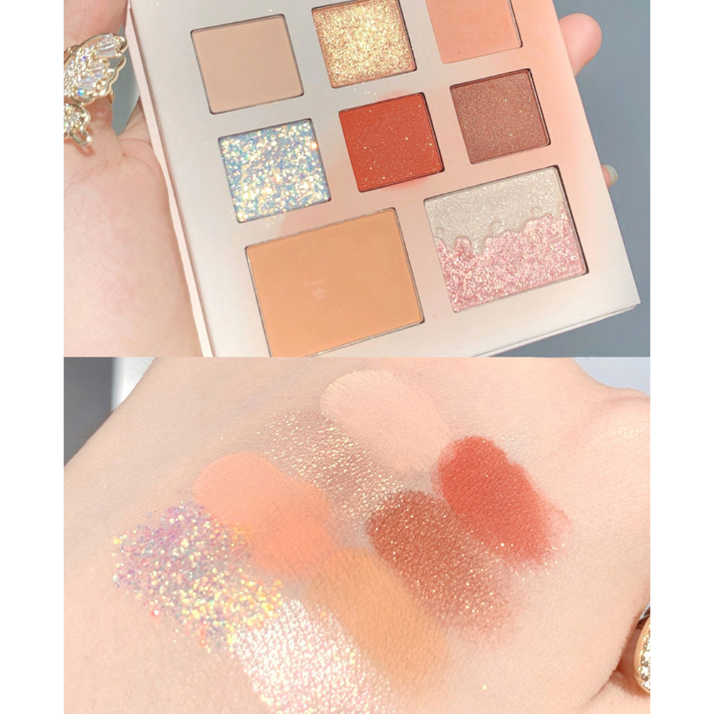 Bảng phấn mắt DIKALU 8 màu lấp lánh dành cho người mới bắt đầu