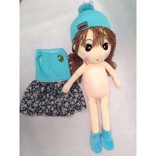 Búp bê cô bé tóc xù váy hoa cao 35cm