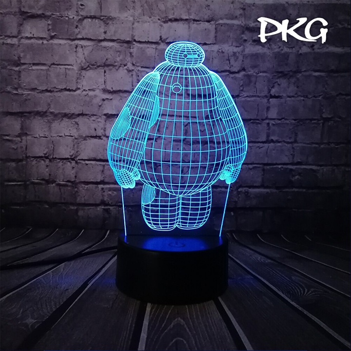 Đèn Ngủ Led 3D Hình Big Hero 6 nháy sáng 16 màu