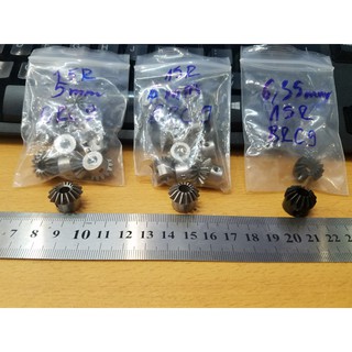 Phukienbanhrang xin giới thiệu Bánh răng côn kim loại 15 răng lỗ 6.35mm 6mm 5mm truyền động 90 độ