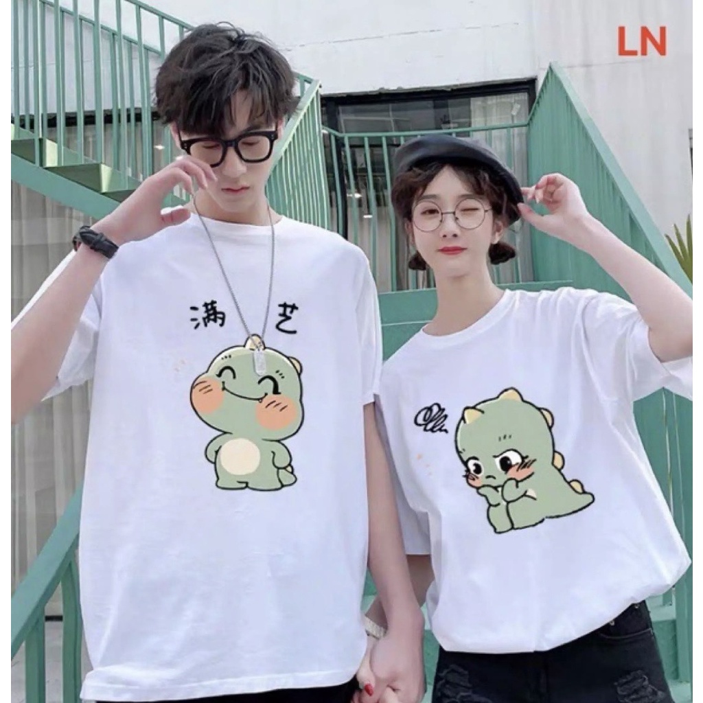 Áo cặp đôi, áo thun nam nữ unixex in hình nhỏ xinh cotton100%