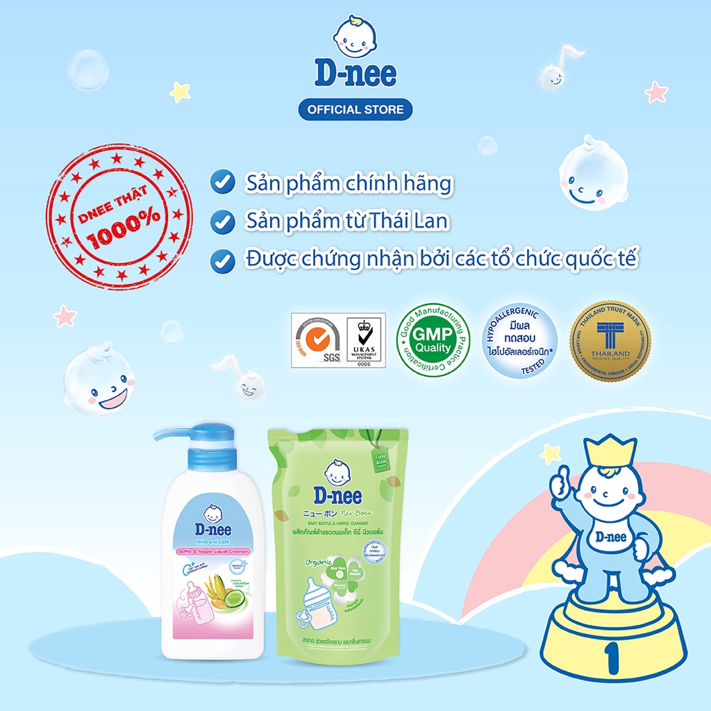 [Mã BMBAU50 giảm 7% đơn 99K] Nước rửa bình sữa D-nee Organic 600 ML