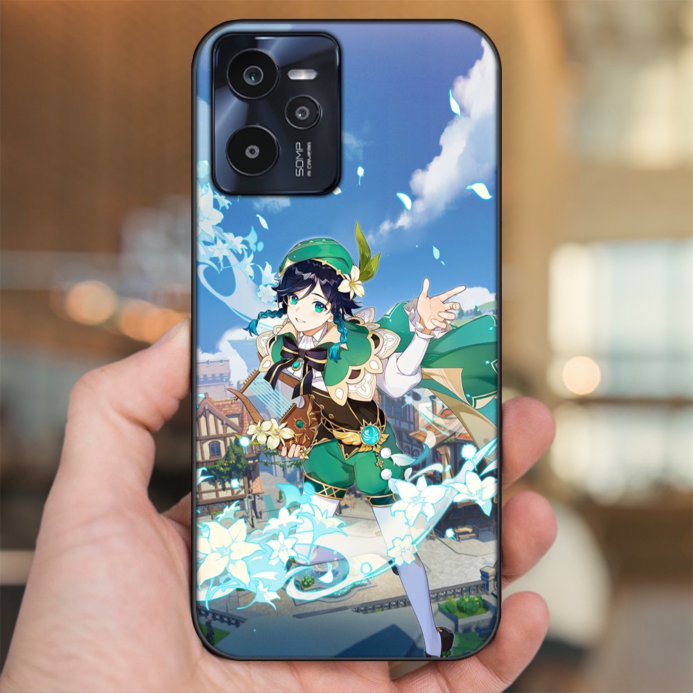Ốp lưng Realme C35 viền đen in hình Venti Genshin Impact