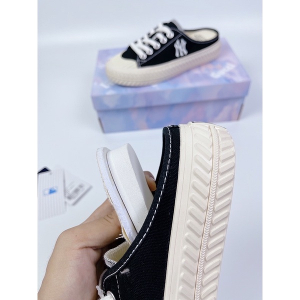 SỤC MULE MLB ĐEN TRẮNG NỮ|SỤC MLB BLACK-WHITE