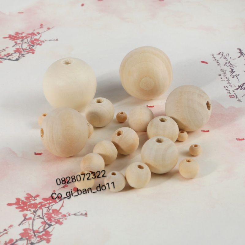 Hạt Gỗ Tròn 10mm &amp; 12mm.