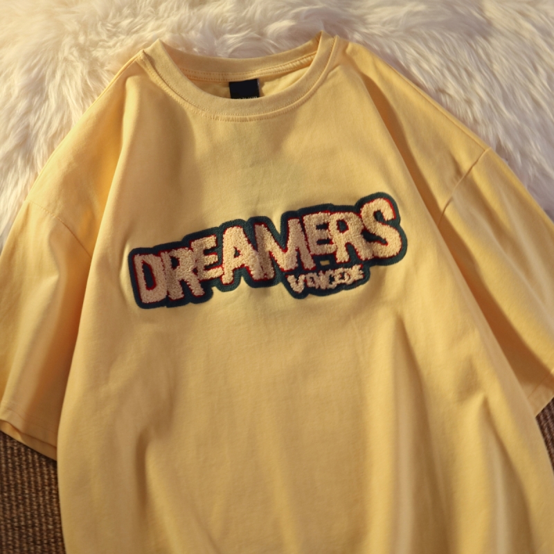 SUXI Áo Thun Nữ Ngắn Tay Cổ Tròn In Chữ Thời Trang